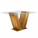Ver imagem 5 de Conjunto Sala de Jantar Mesa Classic Tampo de Vidro 4 Cadeiras Vitória