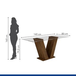 Conjunto Sala de Jantar Mesa Tampo de Vidro 6 Cadeiras Classic  - 7