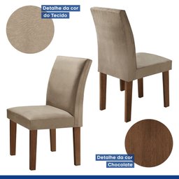 Conjunto Sala de Jantar Mesa Tampo de Vidro 6 Cadeiras Classic - 6 Conjunto Sala de Jantar Mesa Tampo de Vidro 6 Cadeiras Classic - 6