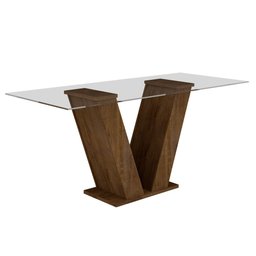 Conjunto Sala de Jantar Mesa Tampo de Vidro 6 Cadeiras Classic - 11 Conjunto Sala de Jantar Mesa Tampo de Vidro 6 Cadeiras Classic - 11