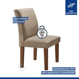 Conjunto Sala de Jantar Mesa Tampo de Vidro 6 Cadeiras Classic  - 5