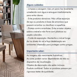 Conjunto Sala de Jantar Mesa Tampo de Vidro 6 Cadeiras Classic Cel Móveis - 14