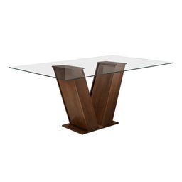 Conjunto Sala de Jantar Mesa Tampo de Vidro 6 Cadeiras Classic Cel Móveis - 5 Conjunto Sala de Jantar Mesa Tampo de Vidro 6 Cadeiras Classic Cel Móveis - 5