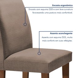Conjunto Sala de Jantar Mesa Tampo de Vidro 6 Cadeiras Classic Cel Móveis - 12