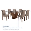 Ver imagem 7 de Conjunto Sala de Jantar Mesa Tampo de Vidro 6 Cadeiras Classic Cel Móveis