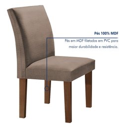 Conjunto Sala de Jantar Mesa Tampo de Vidro 6 Cadeiras Classic Cel Móveis - 11