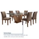 Ver mais imagens de Conjunto Sala de Jantar Mesa Tampo de Vidro 6 Cadeiras Classic