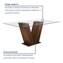 Ver imagem 3 de Conjunto Sala de Jantar Mesa Tampo de Vidro 6 Cadeiras Classic