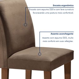 Conjunto Sala de Jantar Mesa Tampo de Vidro 6 Cadeiras Classic - 6 Conjunto Sala de Jantar Mesa Tampo de Vidro 6 Cadeiras Classic - 6