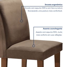 Conjunto Sala de Jantar Mesa Tampo de Vidro 6 Cadeiras Classic  - 6
