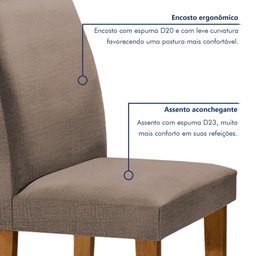 Conjunto Sala de Jantar Mesa Tampo de Vidro 6 Cadeiras Classic  - 12