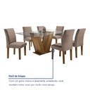 Ver imagem 7 de Conjunto Sala de Jantar Mesa Tampo de Vidro 6 Cadeiras Classic
