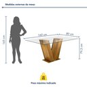 Ver imagem 3 de Conjunto Sala de Jantar Mesa 6 Cadeiras Tampo de Vidro Classic Cinamomo/Off White/Bege Escuro