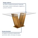 Ver imagem 3 de Conjunto Sala de Jantar Mesa Tampo de Vidro 6 Cadeiras Classic