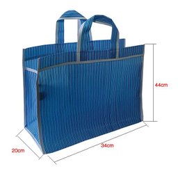 Sacola de Feira - Supermercado - Sacolas Retornáveis - Nylon - Grande - Panami - Azul Listrado - 3