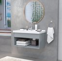 Ver imagem 1 de Gabinete Armario para Banheiro 100% MDF Zoff 63cm com Cuba
