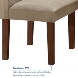 Conjunto Sala de Jantar Mesa Classic Tampo de Vidro 6 Cadeiras Vitória  - 7