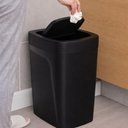 Ver imagem 2 de Lixeira Preta Plástica Tampa Basculante Compact Tramontina 8,5l Banheiro Cozinha