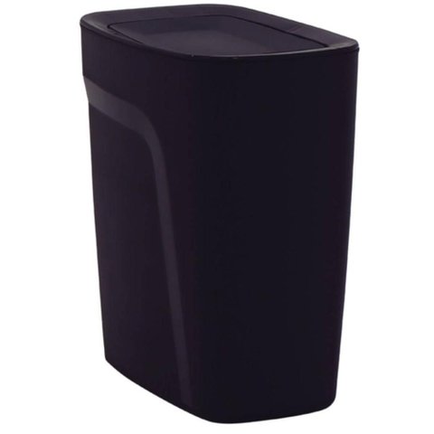 Lixeira Preta Plástica Tampa Basculante Compact Tramontina 8,5l Banheiro Cozinha