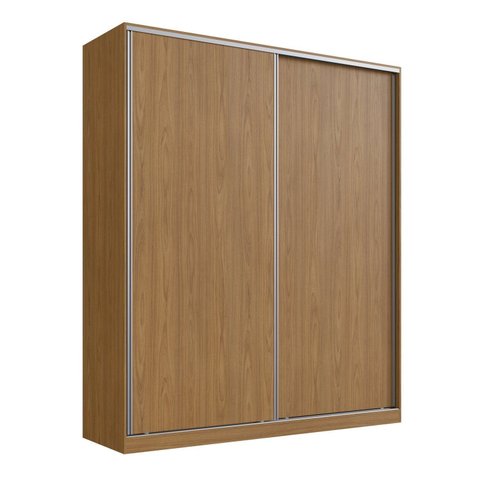 Guarda-Roupa Solteiro 2 Portas de Correr 3 Gavetas MDF 235x200cm Nexo Marrom Freijó Natura