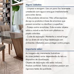Conjunto Sala de Jantar Mesa Classic Tampo de Vidro 6 Cadeiras Vitória Cel Móveis - 14