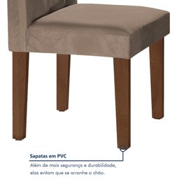 Conjunto Sala de Jantar Mesa Classic Tampo de Vidro 6 Cadeiras Vitória Cel Móveis - 13