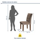 Ver imagem 4 de Conjunto Sala de Jantar Mesa Classic Tampo de Vidro 6 Cadeiras Vitória Cel Móveis