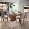 Conjunto Sala de Jantar Mesa Classic Tampo de Vidro 6 Cadeiras Vitória Cel Móveis - 1