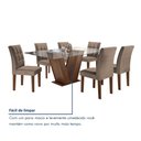 Ver imagem 7 de Conjunto Sala de Jantar Mesa Classic Tampo de Vidro 6 Cadeiras Vitória Cel Móveis