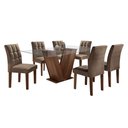 Ver imagem 2 de Conjunto Sala de Jantar Mesa Classic Tampo de Vidro 6 Cadeiras Vitória