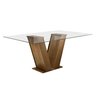 Conjunto Sala de Jantar Mesa Classic Tampo de Vidro 6 Cadeiras Vitória - 2