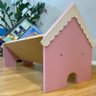 Porta Livros Infantil Revisteiro De Chão Casinha com Telhado -Montessori:rosa - 3
