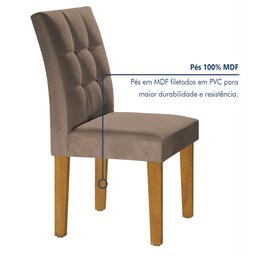 Conjunto Sala de Jantar Mesa Classic Tampo de Vidro 6 Cadeiras Vitória  - 11