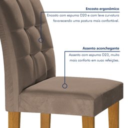 Conjunto Sala de Jantar Mesa Classic Tampo de Vidro 6 Cadeiras Vitória  - 12