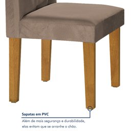 Conjunto Sala de Jantar Mesa Classic Tampo de Vidro 6 Cadeiras Vitória  - 13