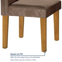 Conjunto Sala de Jantar Mesa Classic Tampo de Vidro 6 Cadeiras Vitória  - 7