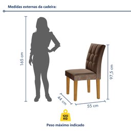 Conjunto Sala de Jantar Mesa Classic Tampo de Vidro 6 Cadeiras Vitória  - 10