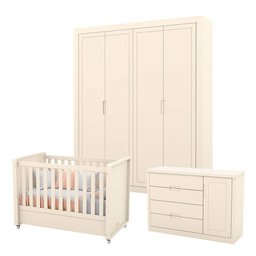 Quarto de Bebê Tutto New 4 Portas Off White - Matic - 1