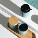 Ver imagem 2 de Kit para Banheiro em Cerâmica ou 3 Peças Linha Osaka - Azul Glacial