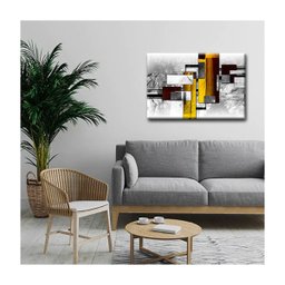 Quadro Abstratos e Geométricos Close Up C/ Moldura Marrom:90 X 60 Cm - 2 Quadro Abstratos e Geométricos Close Up C/ Moldura Marrom:90 X 60 Cm - 2