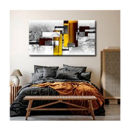 Quadro Abstratos e Geométricos Close Up C/ Moldura Marrom:90 X 60 Cm - 3 Quadro Abstratos e Geométricos Close Up C/ Moldura Marrom:90 X 60 Cm - 3