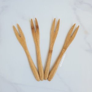 KIT GARFOS FRUTA BAMBU 4 PCS