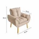 Ver imagem 7 de Kit 2 Poltronas Decorativa Estofada Sala Quarto Escritório Opala Madeira