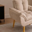 Ver imagem 2 de Kit 2 Poltronas Decorativa Estofada Sala Quarto Escritório Opala Madeira