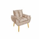 Ver mais imagens de Kit 2 Poltronas Decorativa Estofada Sala Quarto Escritório Opala Madeira