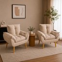 Ver imagem 1 de Kit 2 Poltronas Decorativa Estofada Sala Quarto Escritório Opala Madeira