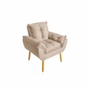 Ver imagem 3 de Kit 2 Poltronas Decorativa Estofada Sala Quarto Escritório Opala Madeira