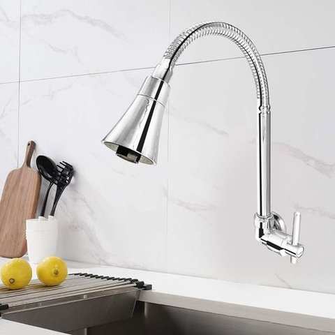 Torneira de Cozinha de Parede Flexível Abs Duplo Jato Fc-53