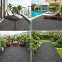 Ver imagem 4 de Kit 44 Peças Deck Modular Plástico 30x30 Quintal Piscina Box Cinza Frisado