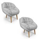 Ver imagem 1 de Kit 02 Poltronas Decorativa Marcela Boucle Cinza Dal Poz Estofados